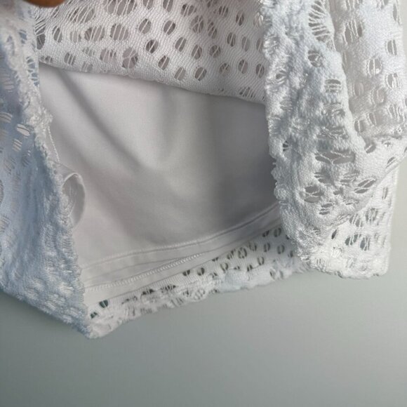 Lilly Pulitzer Top Matteo One Shoulder Lace Resort Sea Urchin White Sz Sm - Picture 6 of 6